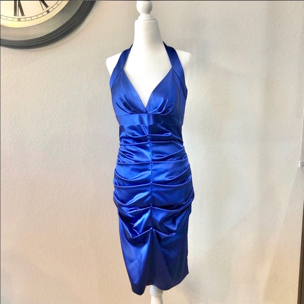 👑Vintage Nicole Miller Cobalt Blue Cocktail Dress 💕
